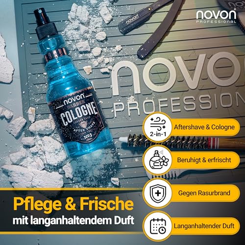 3. Bild von novon Professional Barber Cologne No.1,2,3,4 & 5-355 ml - After Shave Spray für Männer - Rasur Duftwasser aromatisch-intensiv - Barber Eau de Cologne