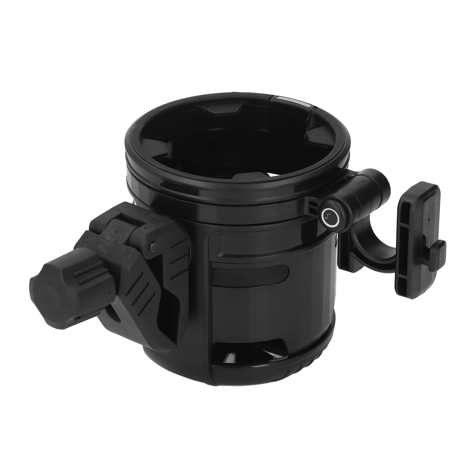 3 in 1 Stroller Cup Holder Folding Hook 360 Deg Adjustable Double Bottle Holder Bike Treadmill