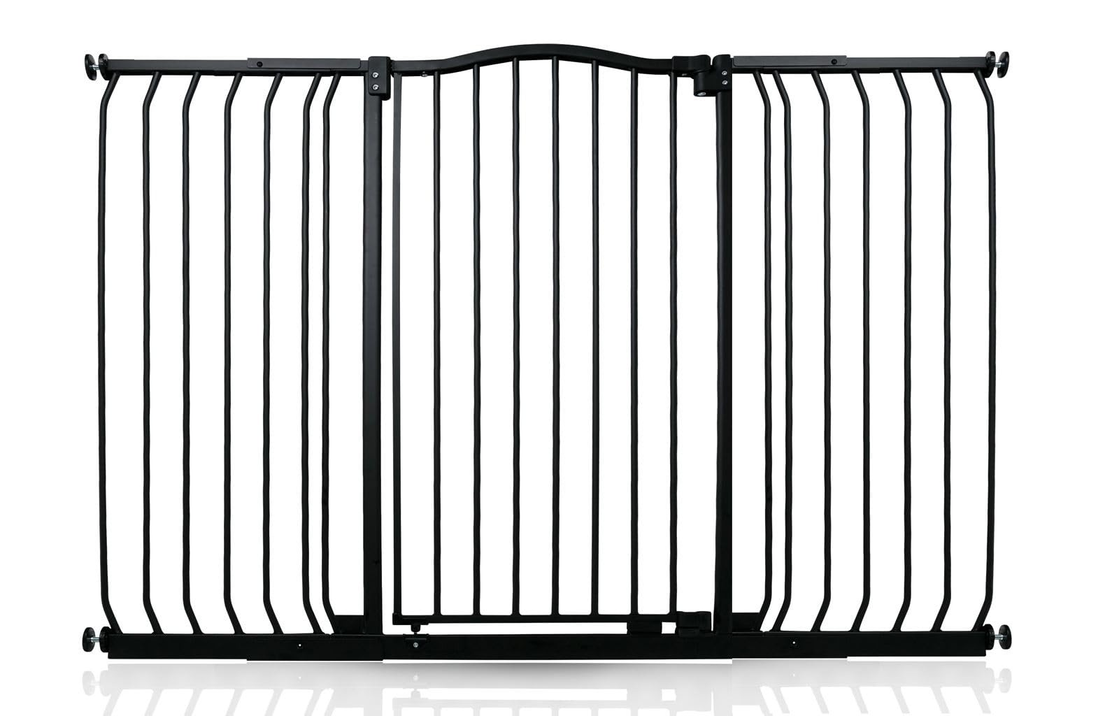 Safetots Matt Black Extra Tall Curved Top Safety Gate, 143Cm - 152Cm, Extra Tall 100Cm In Height, Pressure Fit Stair Gate, Baby Gate For Doors Hallways And Spaces, Safety Barrier, Easy Installation