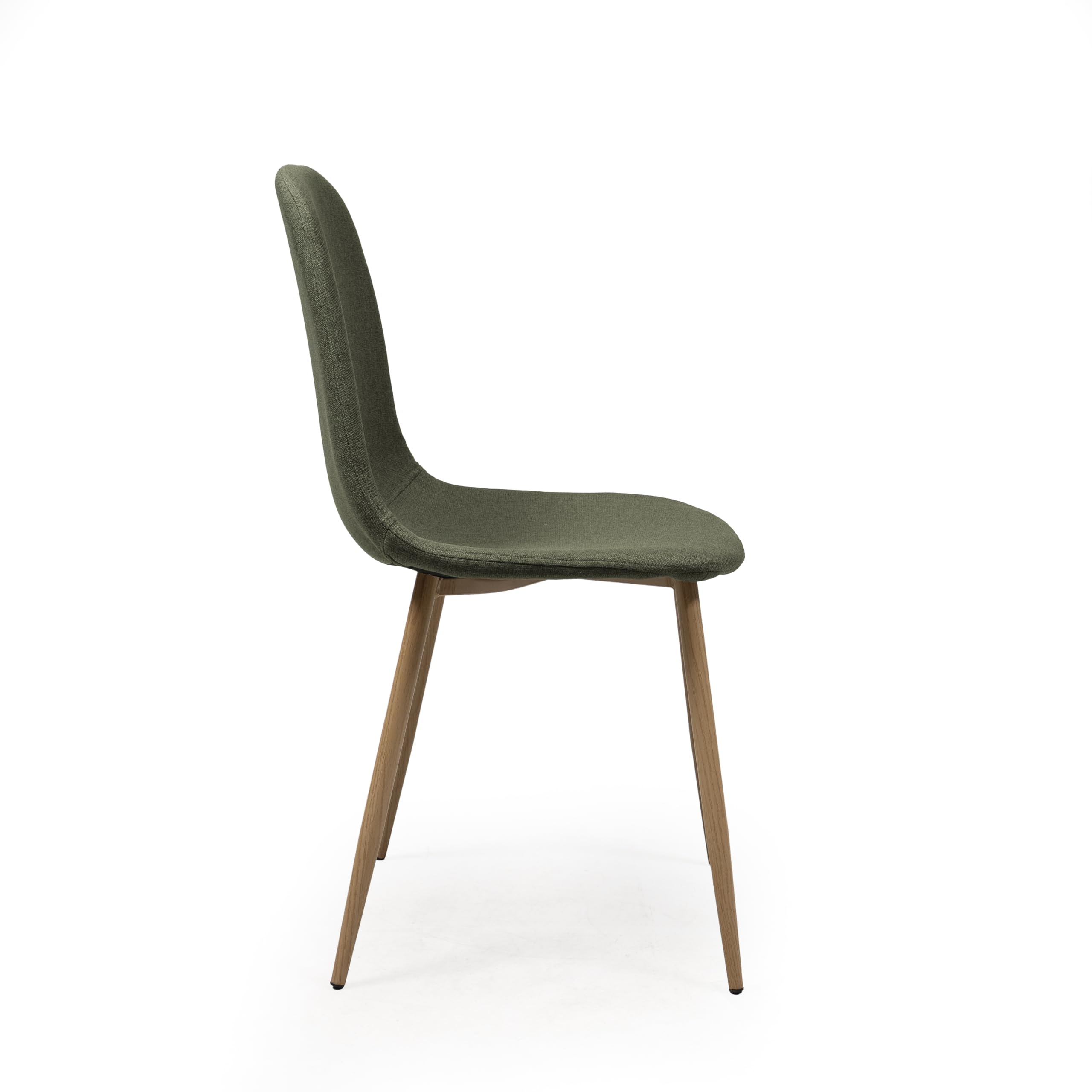Homely® | Pack 4 sillas tapizadas Cairo TX para Comedor | Versatil y Funcional | Patas Metal Color Madera | Diseño cómodo y ergonómico. Ideal Comedor, Escritorio, reunión | Verde Musgo