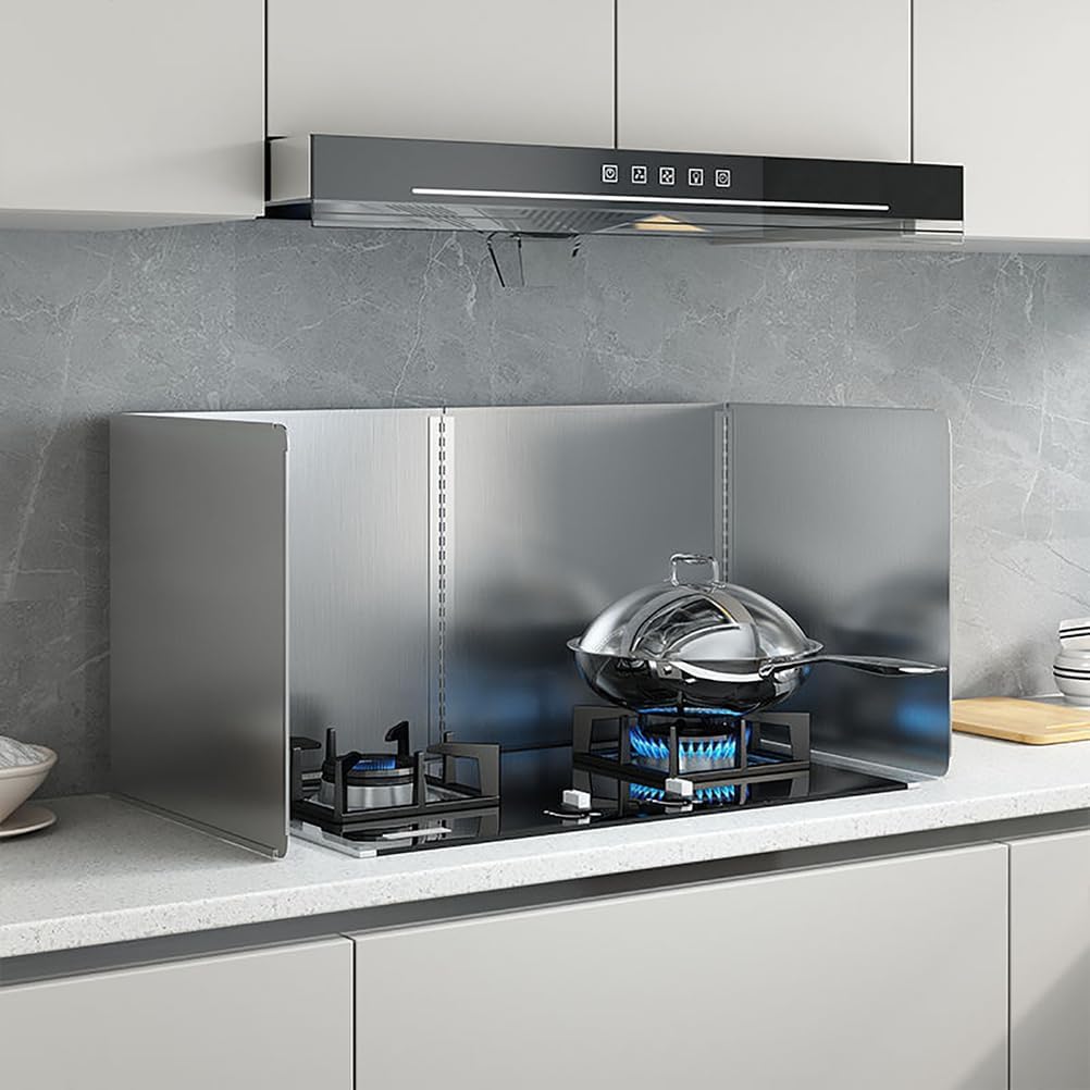 ステンレス防油板，ステンレススチールオイルバッフル防熱板，キッチンオイルバッフル、調理油の飛散防止厚手耐高温ステンレス鋼板、ガスコン