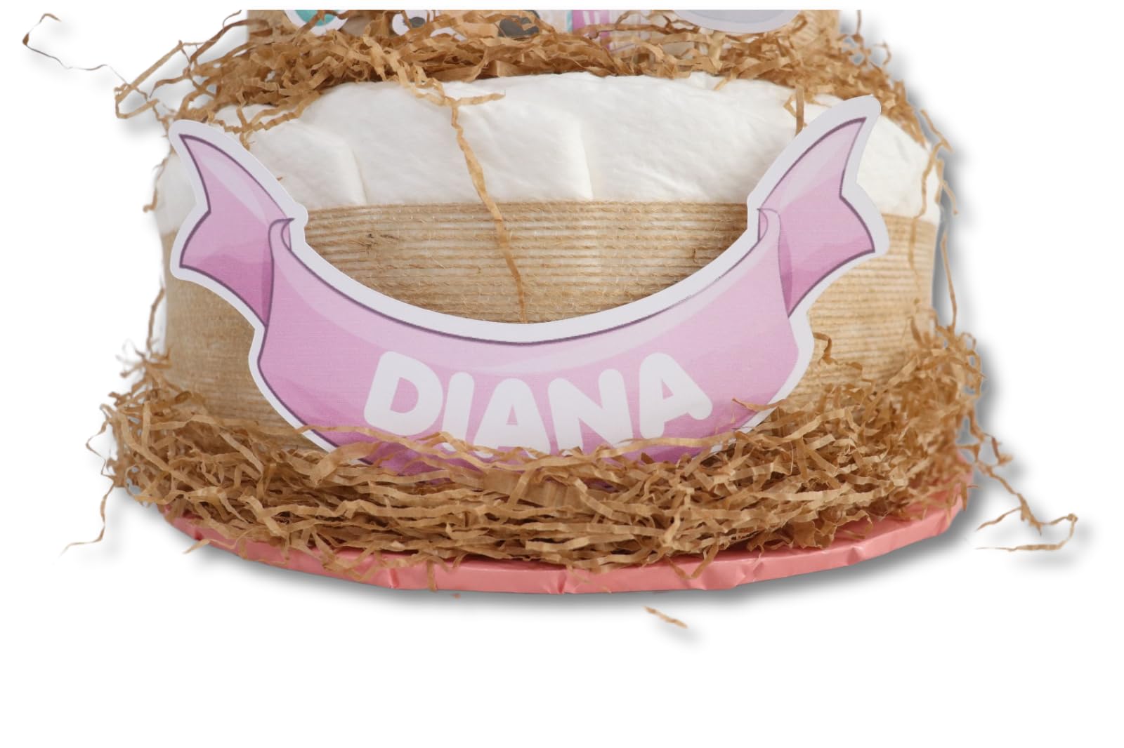 Tarta de pañales 3 pisos modelo JIRAFAS - Regalos para recién nacido - baby shower - TARTAS DE PAÑALES Y MÁS