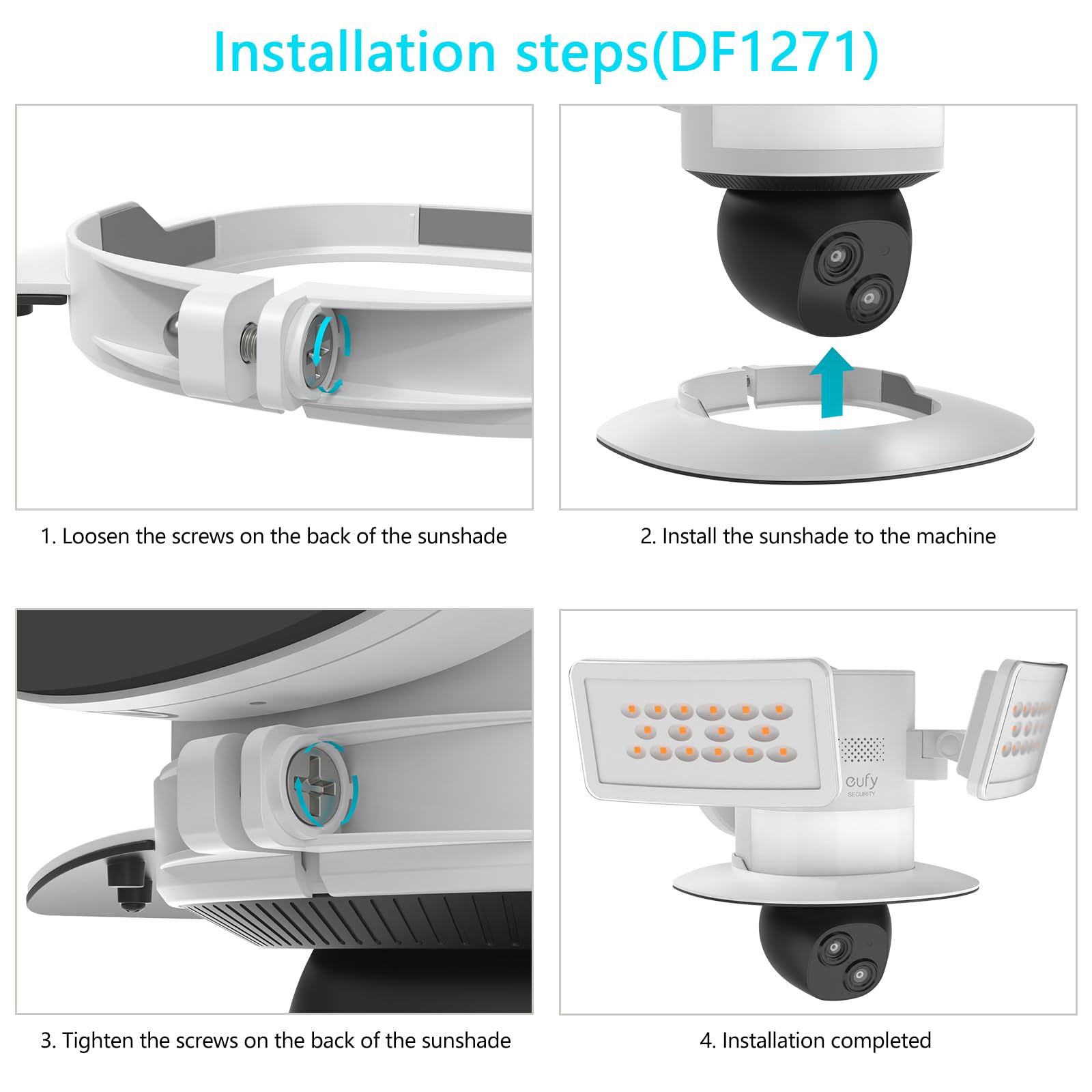 Osłona przeciwdeszczowa do eufy Security Floodlight Camera E340, osłona przeciwsłoneczna, akcesoria do kamery E340, chroni Twój Floodlight CameraE340 przed deszczem, promieniowaniem UV, kurzem