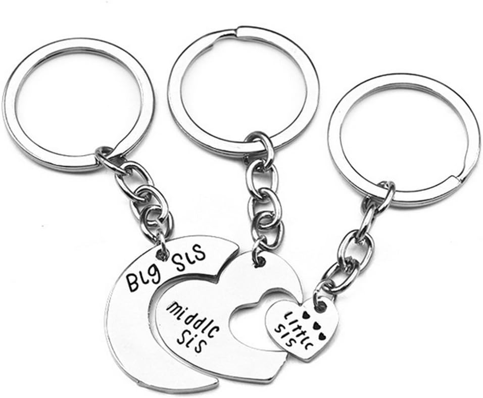 Fengteng Little Middle Big Sister Love Stitching Splice Keychain 3 Pieces