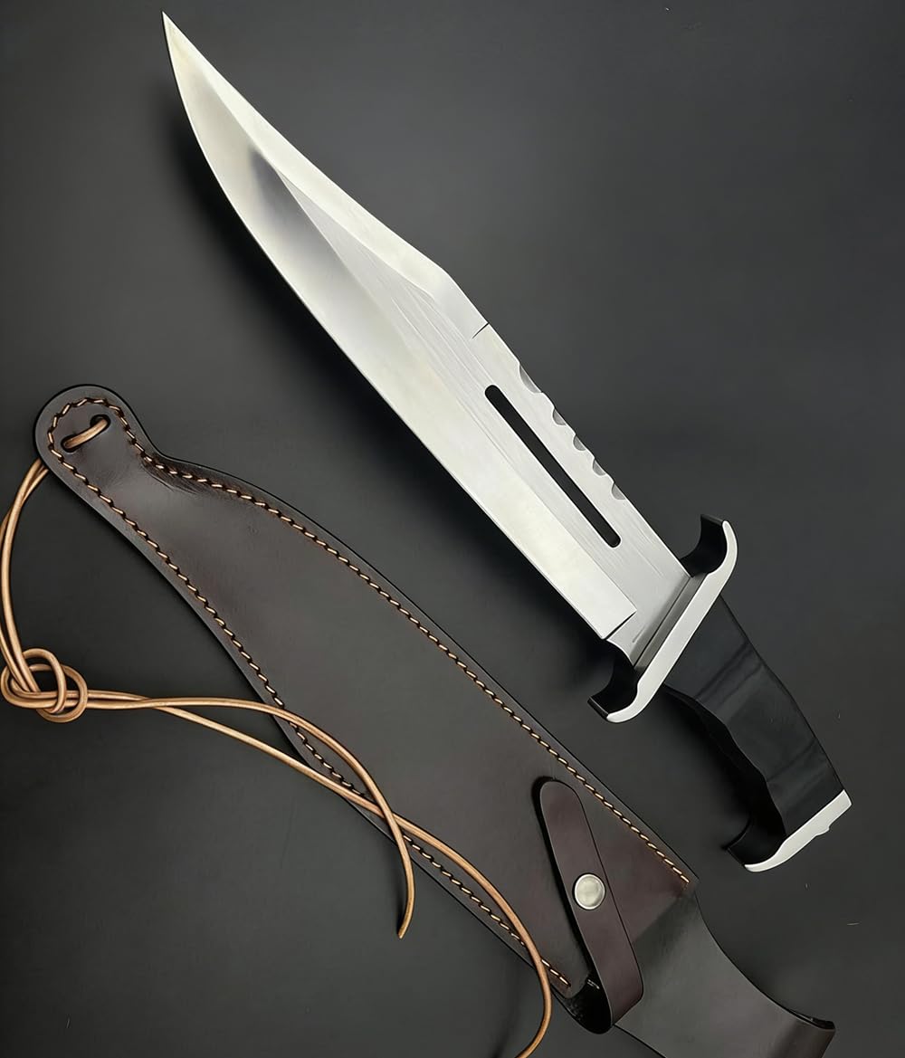 Generico TEERMA KA8 Coltello da caccia, coltello da campeggio - coltello di sopravvivenza a lama fissa forgiata in un pezzo, Per la caccia, la pesca, le avventure di sopravvivenza