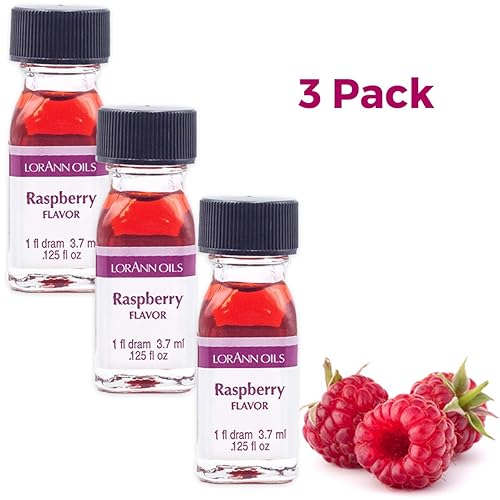 Miniatura 2 de LorAnn Raspberry SS Flavor, 1 botella de dram (0.0125 fl oz - 0.1 fl oz - 1 cucharadita) - Paquete de 3 - incluye una receta