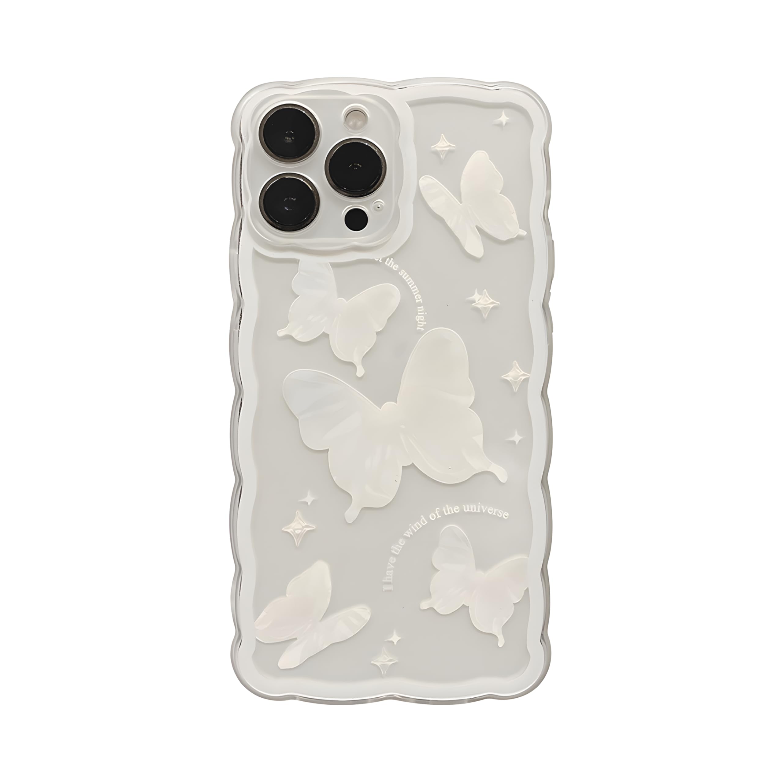 IPhone 15 Hülle – Schmetterling-Design Mit Glitzer, Transparenter TPU-Silicone Case (weiß)