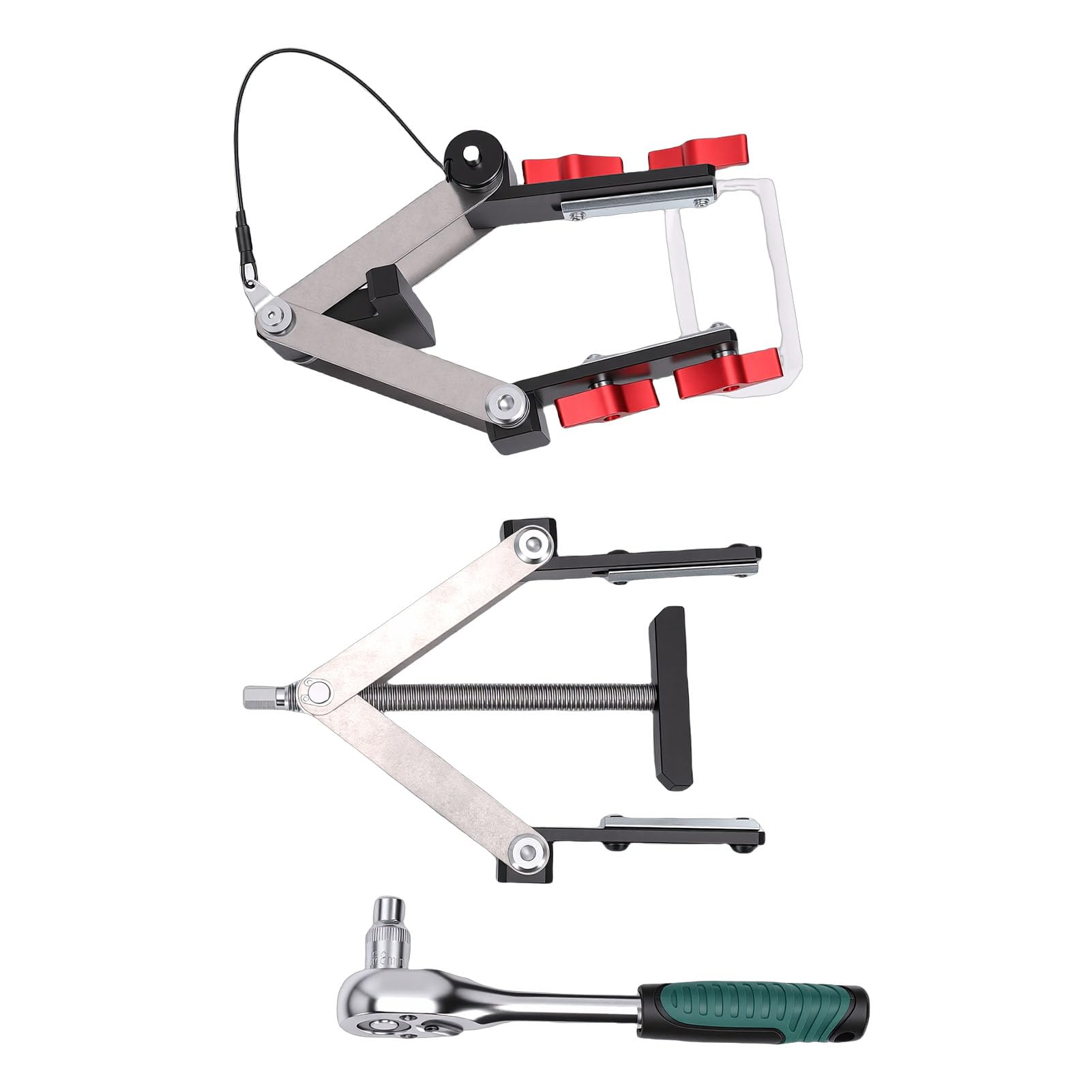 Hyuduo Morsetto per Pannelli a 4 Vie per la Lavorazione del Legno, Lega di Alluminio, 500 Libbre, Altezza di Serraggio 12-100 Mm, con Leva a Sgancio Rapido per il Montaggio di Mobili
