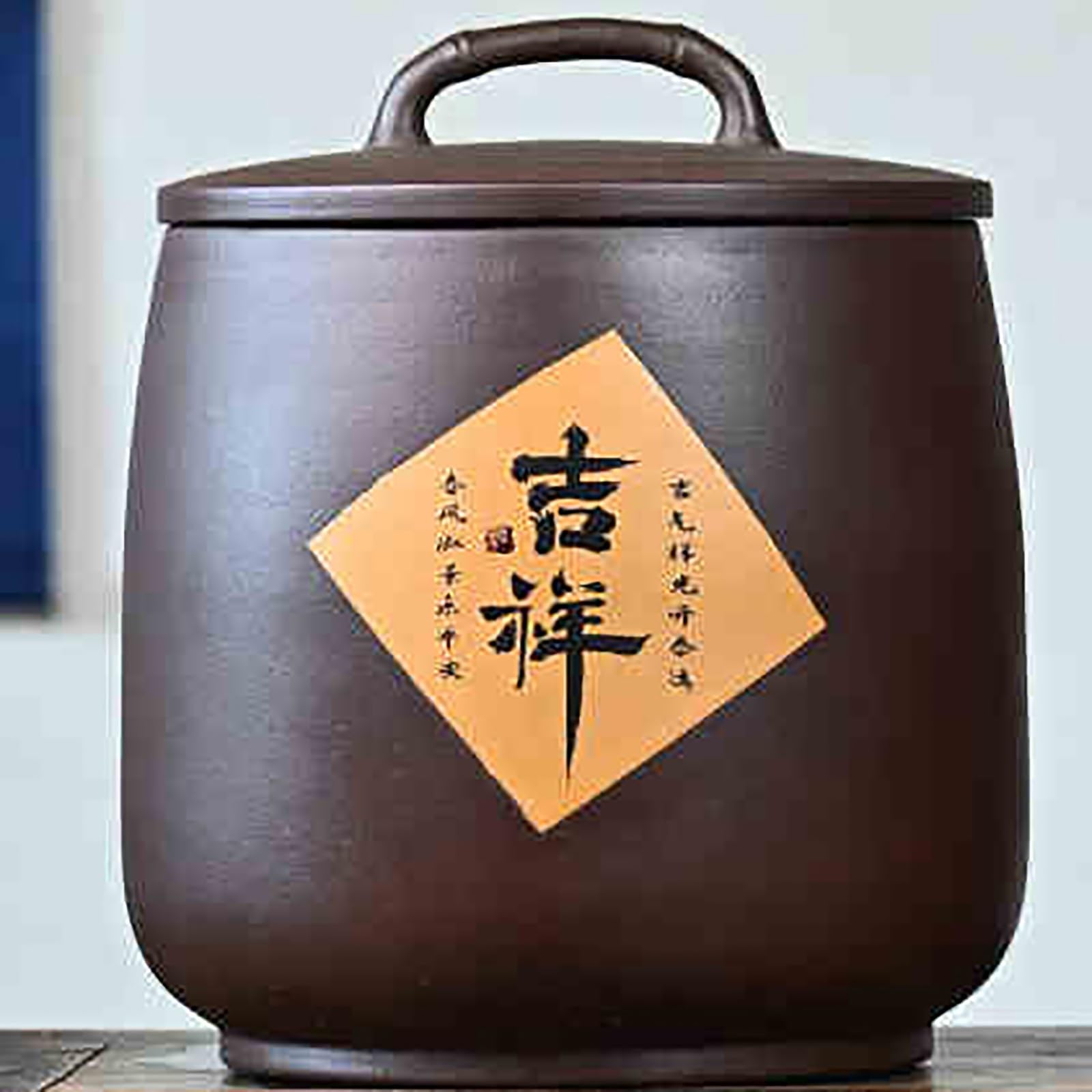 Reisaufbewahrungsbehälter aus Keramik, Reiseimer im chinesischen Design, großer smittelaufbewahrungsbox (7,5 kg), Lebensmittelspender, Getreidevorratsbehälter, Massenlebensmittelaufbewahrung