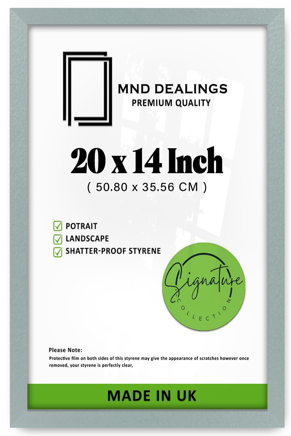 MND Dealings | MDF Wood Picture Frame (50.80 x 35.56 CM) Wall Gallery Frame for Posters, Art & Room Interior Décor, Premium MDF Engineered Wood for Stylish Display [ Silver ]