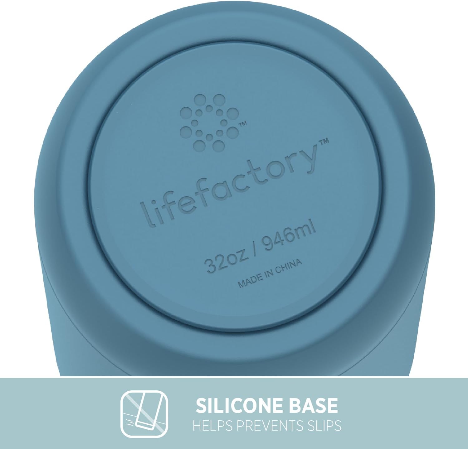 Lifefactory 32-Ounce Stainless Steel Vacuum-Insulated Sport Bottle, Dark Denim