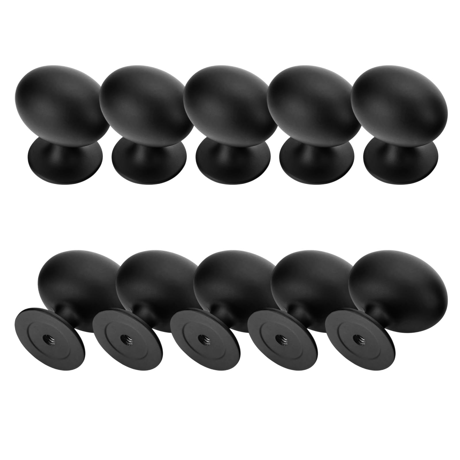 Msioytog Black Oval Drawer Handles Lightweight Aluminum Pulls Set For Contemporary Decor Robust, Daily Use Solids Cupboard Knobs