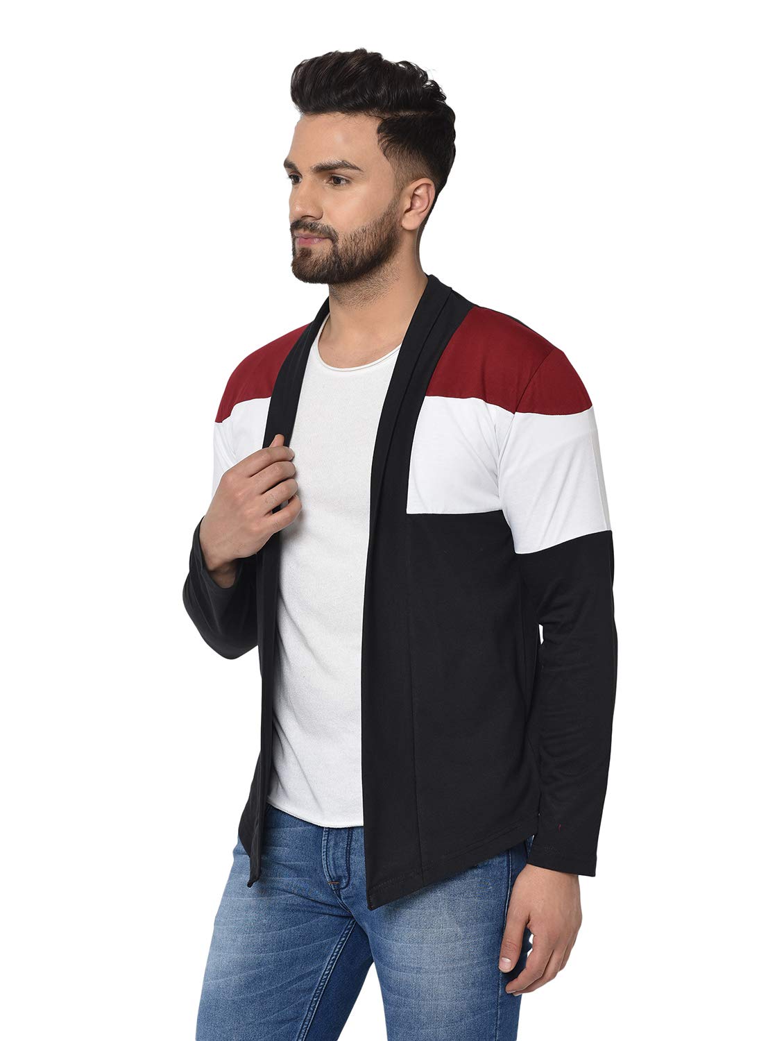 Glito Men's Cotton Collared Neck Cardigan (GSC-01_Multicolour_S) - Image 5 thumbnail
