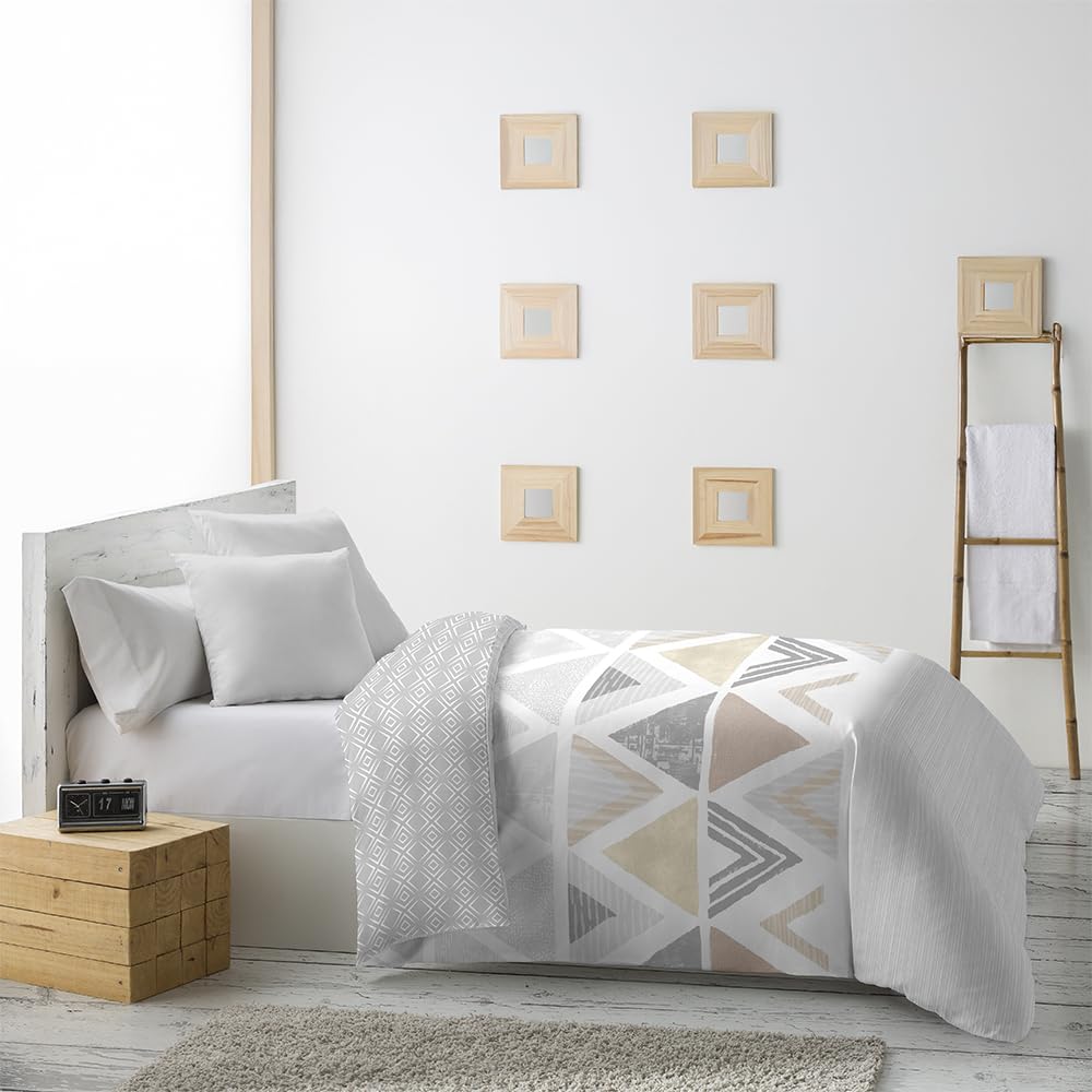 DECASATEXTIL -Edredon Nordico Estampado Cama 150/160. Edredon Microfibra – Reversible- Suave, cómodo, Ligero y Transpirable – ALCEO 250X260cm