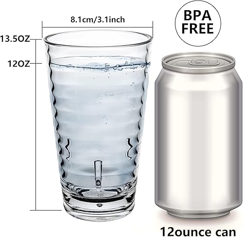 Miniatura 2 de ALIMOTA Vasos de plástico acrílico irrompible vasos de plástico para beber 13 onzas juego de 4 a prueba de roturas apto para lavavajillas sin BPA