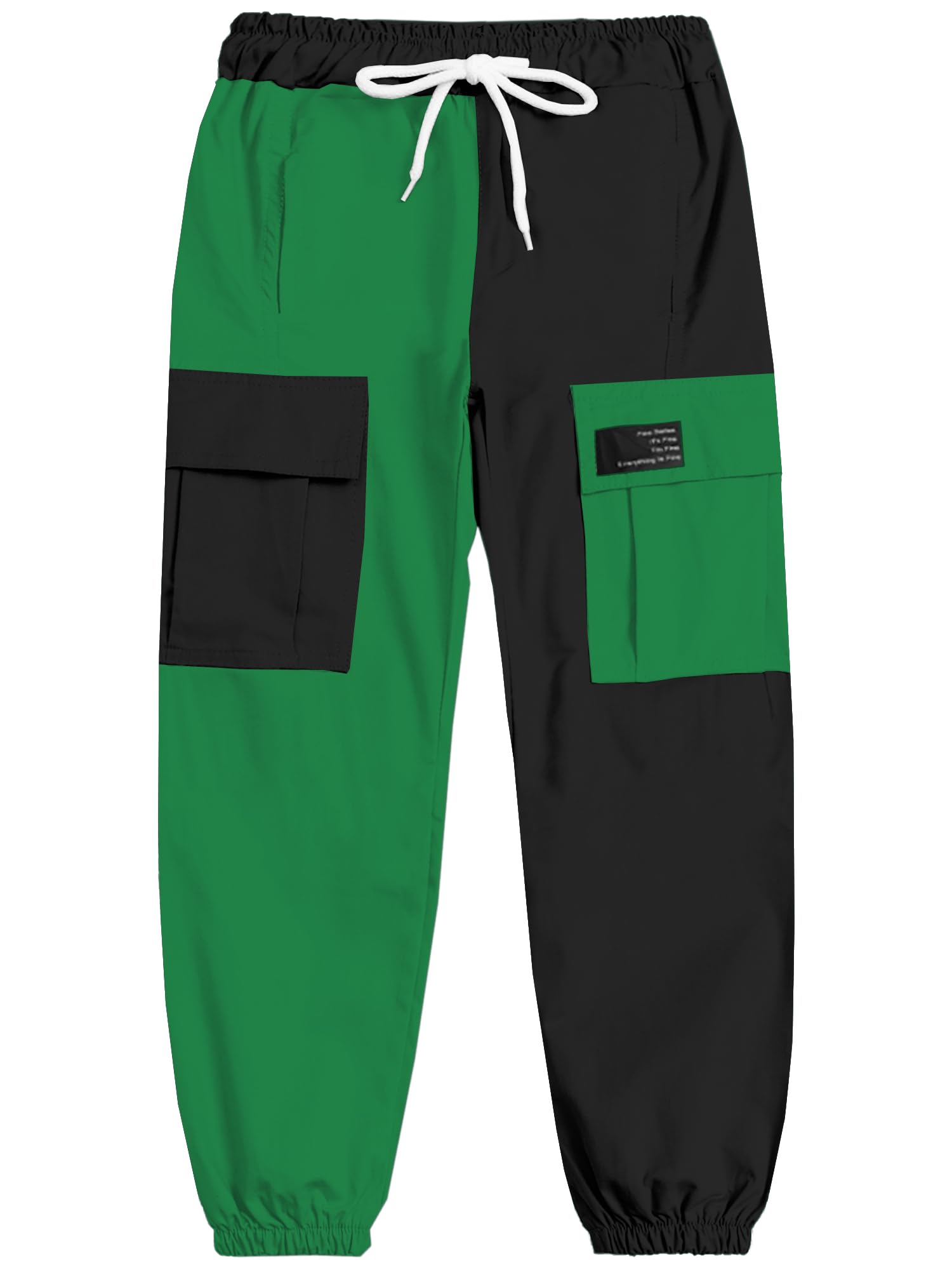 Cromoncent Girls&amp;Womens Cargo Pants Elastic Waist Lightweight Outdoor Jogger Pants, 6 Years - XX-Large