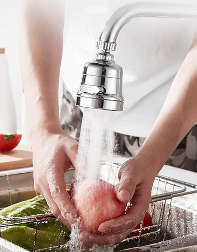 Miniatura 2 de Grifo de cocina Pulverizador Cabeza Accesorio 360 Rotativo Moveable Grifo de Alta Presión Booster 3 Modos Ajuste (2PCS)