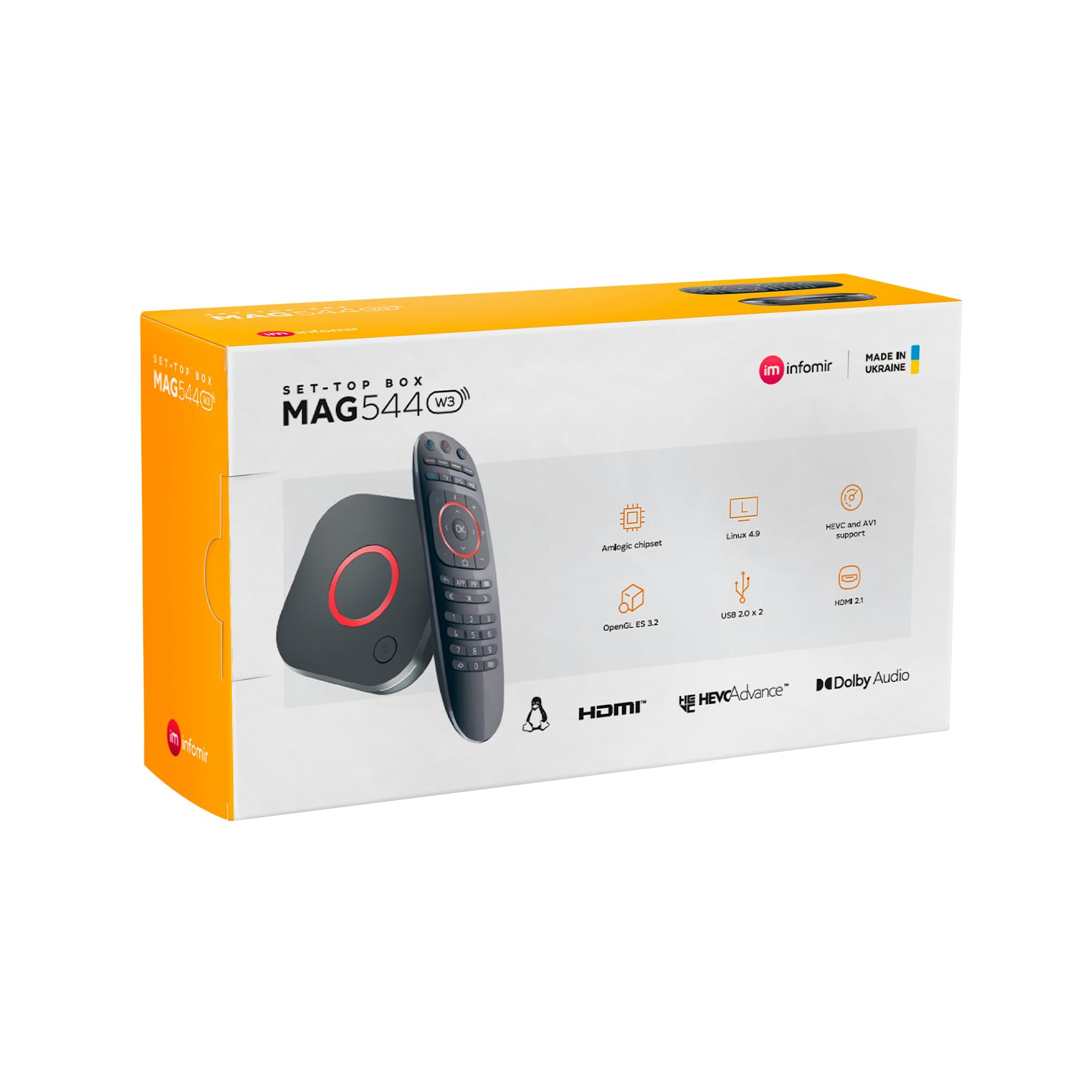 Infomir mag 544 4K IPTV Set Top Box HEVC H.265 HDR HDMI 2.1 USB 3.0