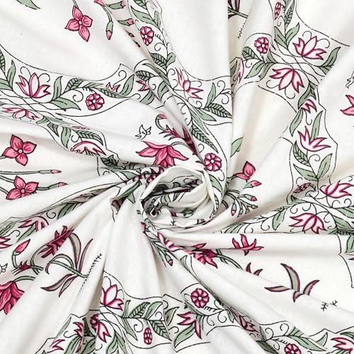 Image of BLOCKS OF INDIA 200TC Diwan Set Cotton 8 Piece | Deewan Printed Bedsheet Sets for Living Room Hall (Set of 8 Piece, 1-Bed Sheet | 2-Bolster Cover | 5-Cushion Cover (Green BEL)