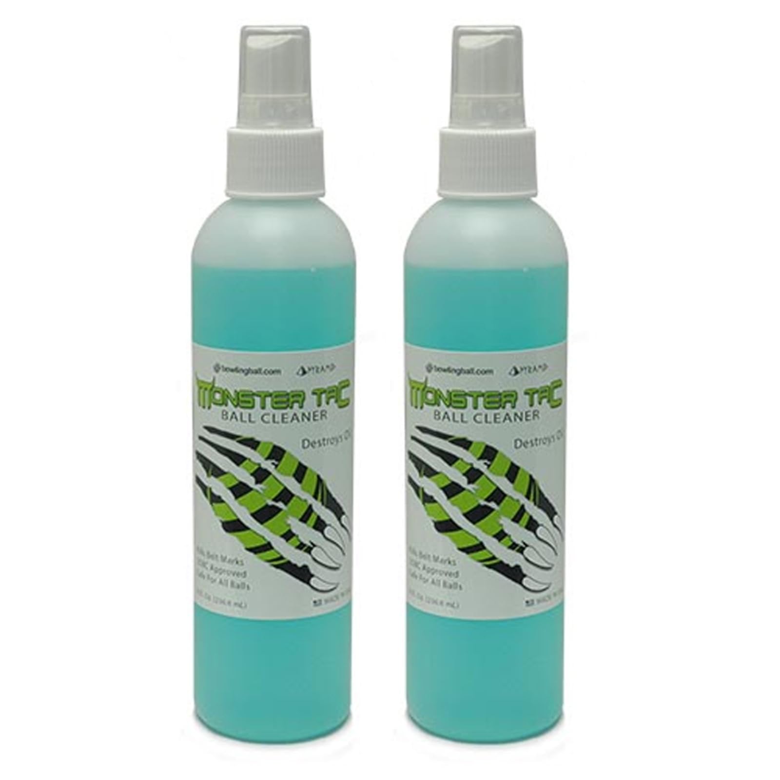 Pyramid bowlingball.com Monster Tac Bowling Ball Cleaner - Restores Tack & Hook, Removes Oil, Scuffs & Belt Marks from Reactive & Urethane Balls - USBC Approved - 4oz, 8oz, 32oz