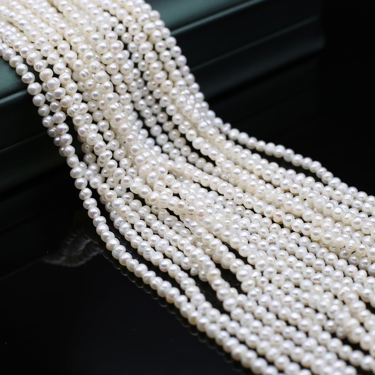 White Pearl Beads Natural Cultured Freshwater Rice Shape Pearl Loose Beads for Jewelry Making Necklace DIY Gift 3-4mm - Image 4