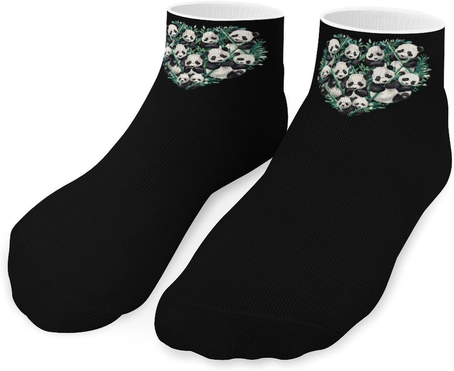 Love Panda Heart Ankle Socks for Men Women Low Cut Crew Sock Casual Sports Clothing