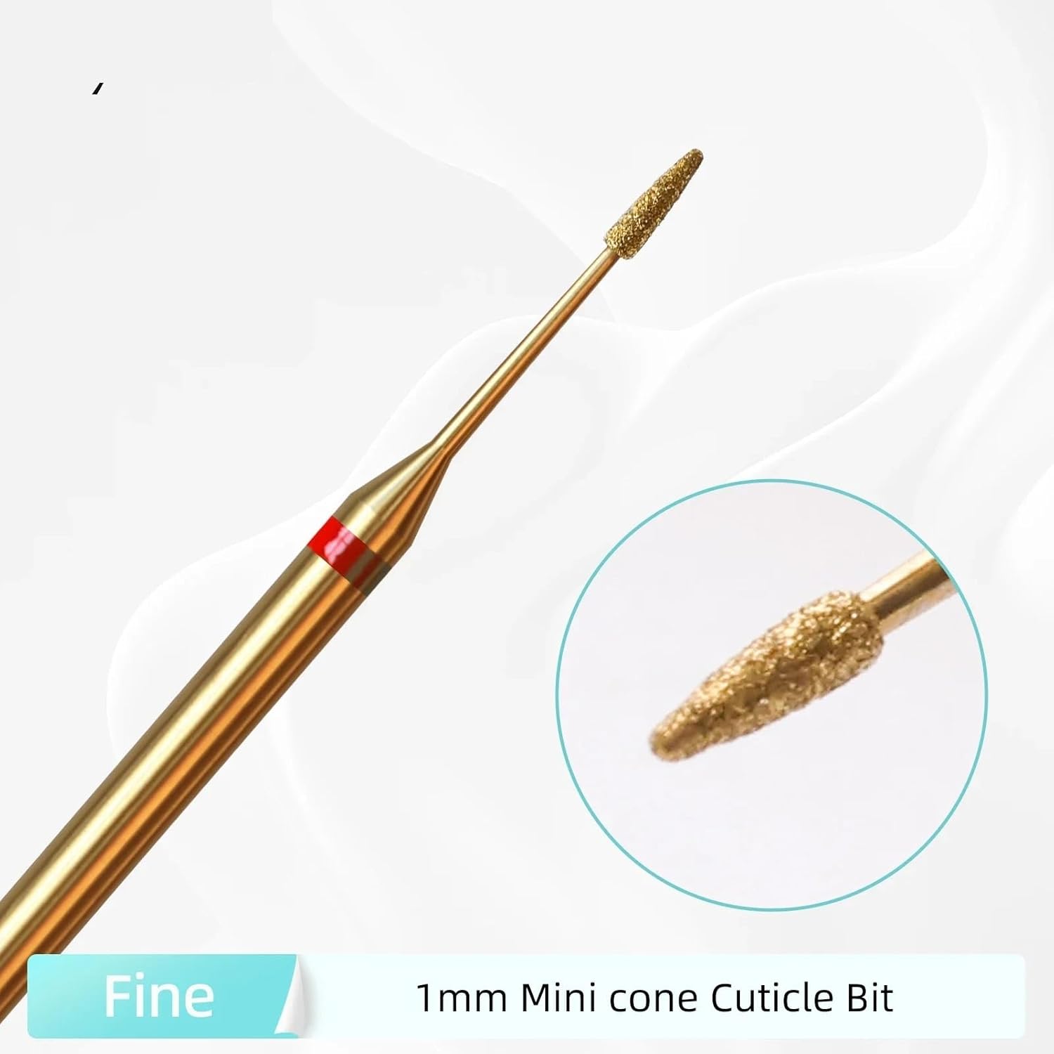 1mm Cone Cuticle Clean Nail Drill Bit 1Pcs(F(TiN))