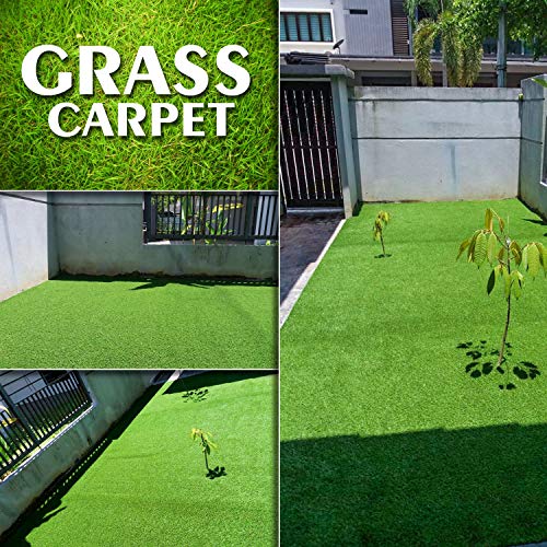Image of Artificial Green Grass Carpet Mat for Balcony Floor, Lawn, Terrace Door Entrance Mats - 2x11 feet