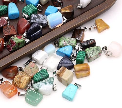 Miniatura 2 de 20 dijes de piedra natural irregulares al azar mezclados de ágata de cristal curativo para hacer joyas, collares, aretes, meditación, Piedra Ágata