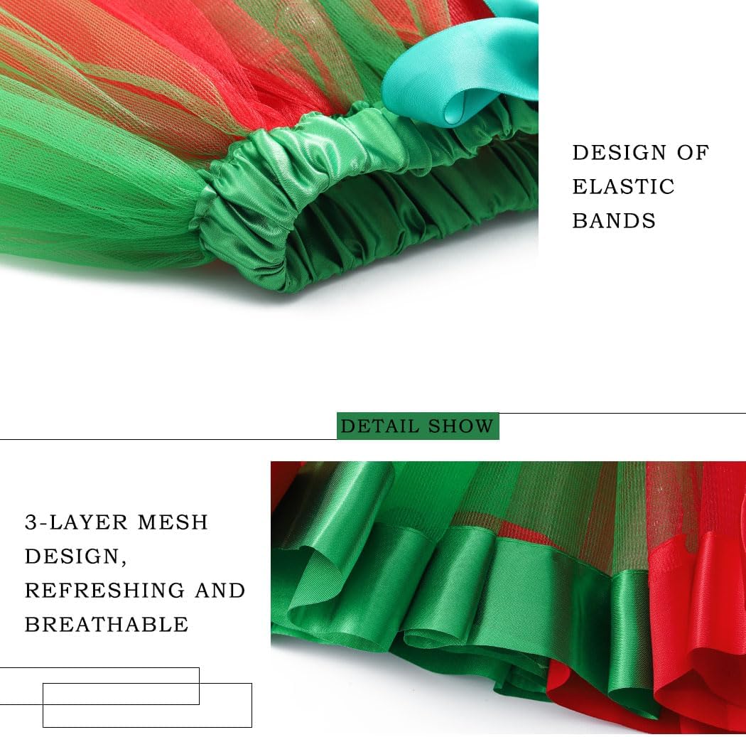 Womens Rainbow Tutu Skirt Layered Tulle Dance Skirts Elastic Adult Tutus Skirt for Halloween Costume Party Running - Image 5