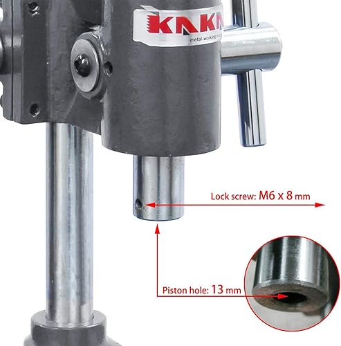 Miniatura 9 de KAKA INDUSTRIAL Prensa de árbol, prensa de banco manual de capacidad de 1 tonelada, cuerpo de acero resistente AP-1, altura de 4 pulgadas