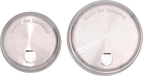 Miniatura 4 de Tapas de acero inoxidable para dispensación de azúcar, estilo retro, para tarros Mason (paquete de 2, boca ancha)