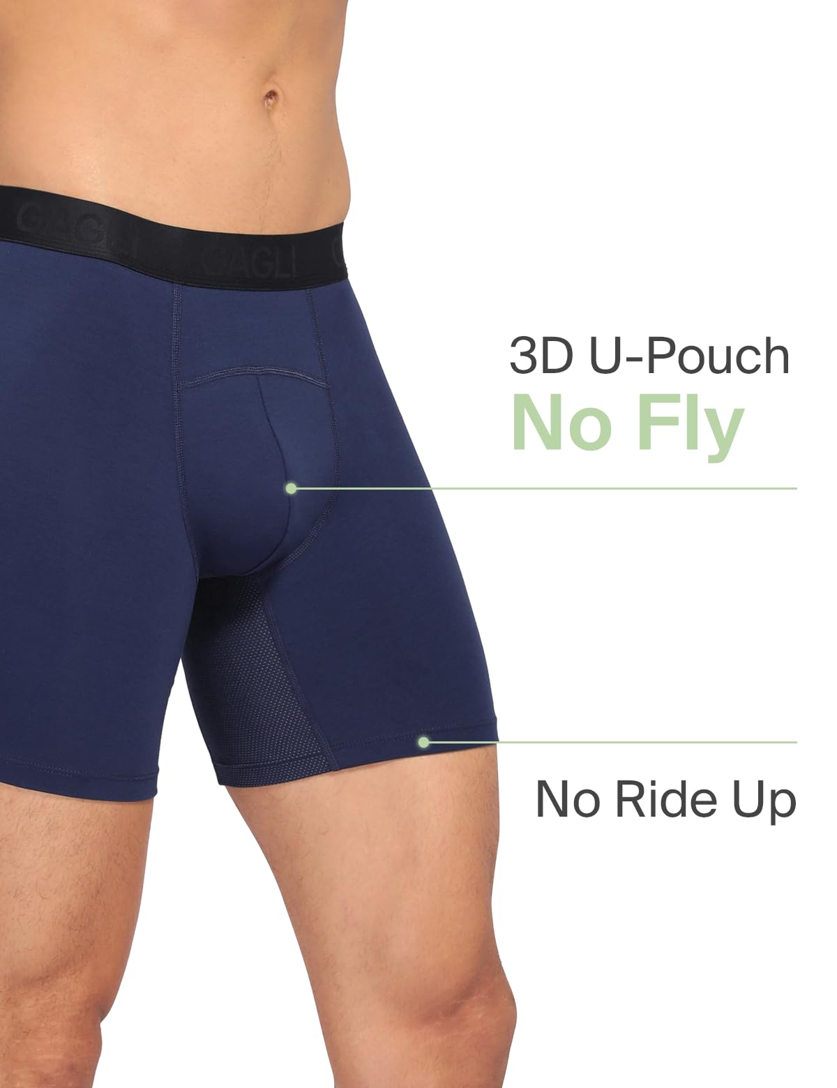 GAGLI® Boxer da Uomo, Pantaloni Traspiranti da Uomo, Boxer da Uomo in Cotone Modal, Pantaloni Morbidi da Uomo con Fascia Elastica in Vita, Boxer da Uomo Traspiranti in Confezione da 3 Pezzi