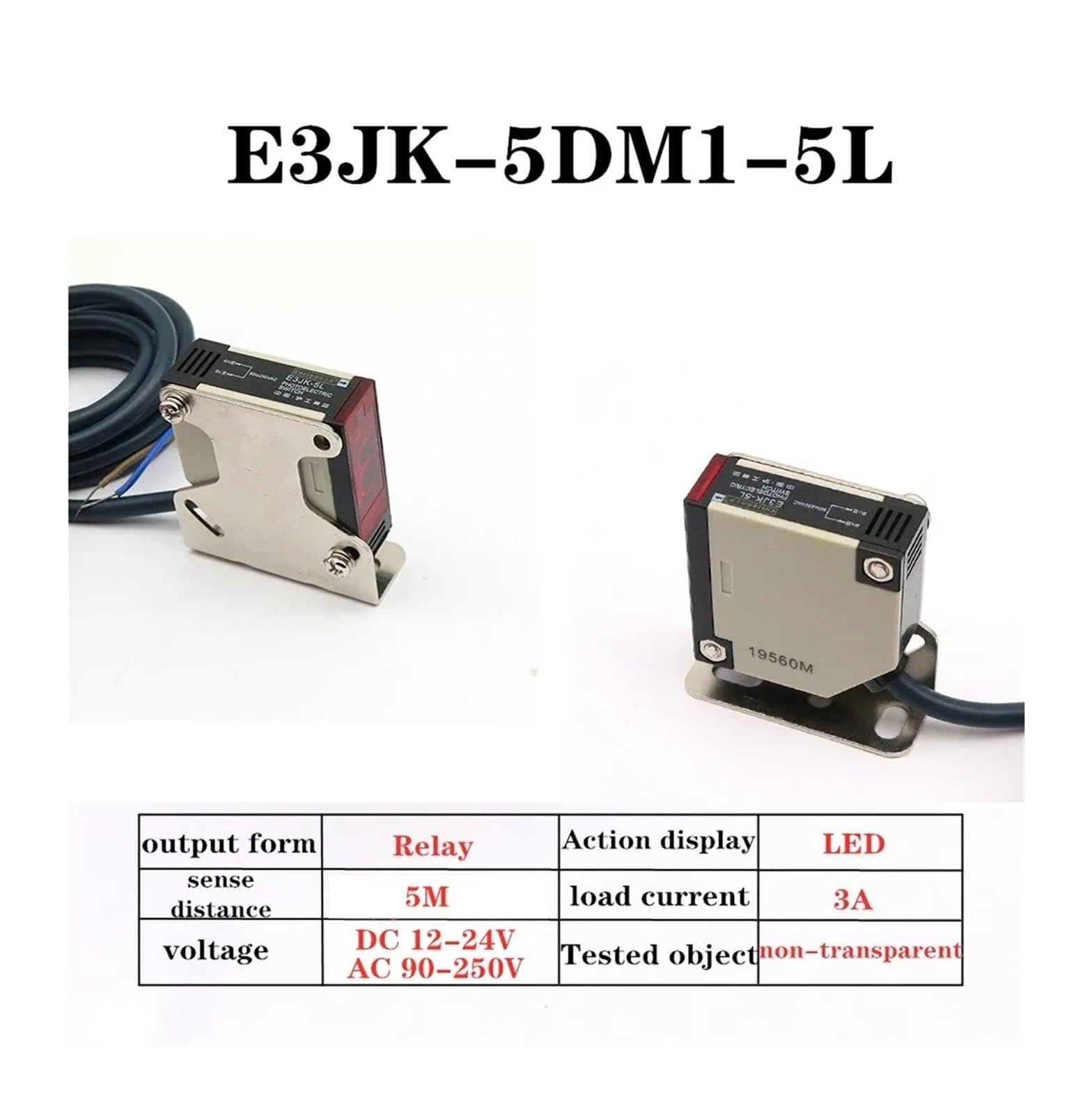 E3JK-RN12 2M Photoelectric Sensors E3JK; Retro; NPN; 6m; PW 2M