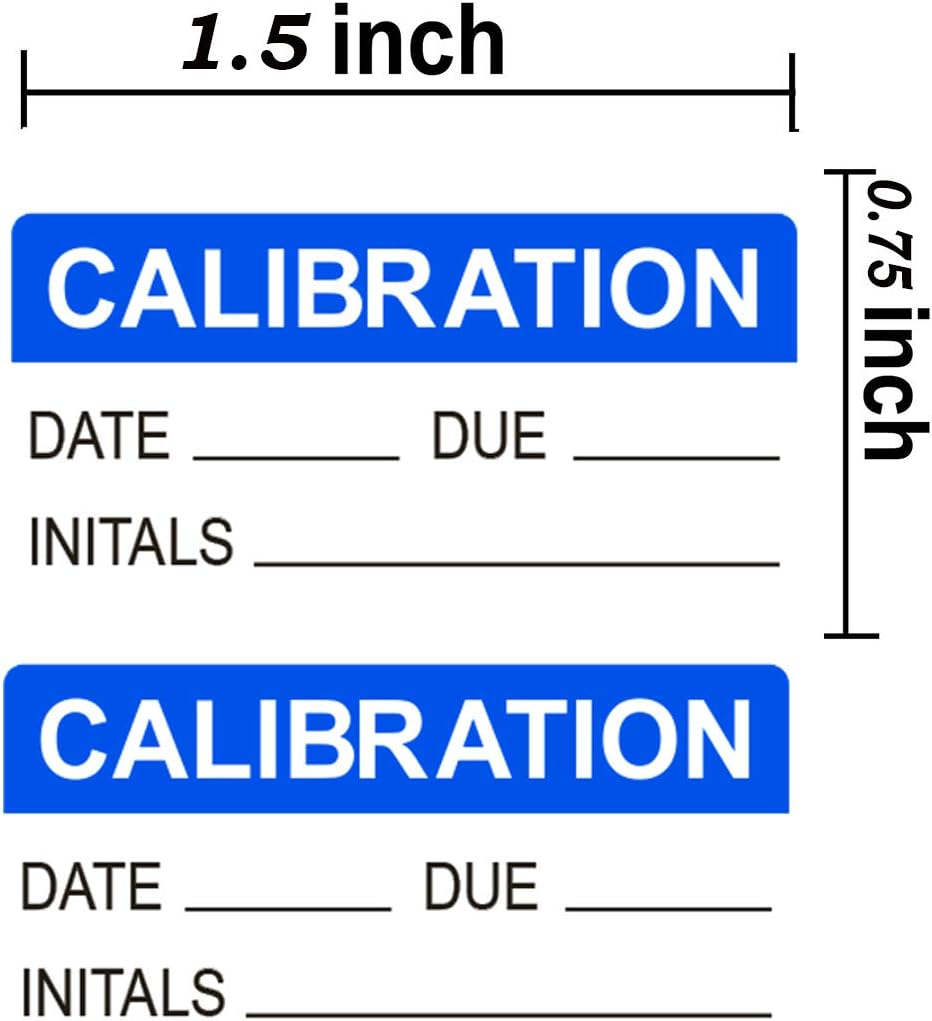 Calibration Labels, 3/4 x 1 1/2 Inch in Size for NIST Calibration, ISO-900 Calibration, Quality Control 500 Adhesive Stickers on a Roll(Blue)