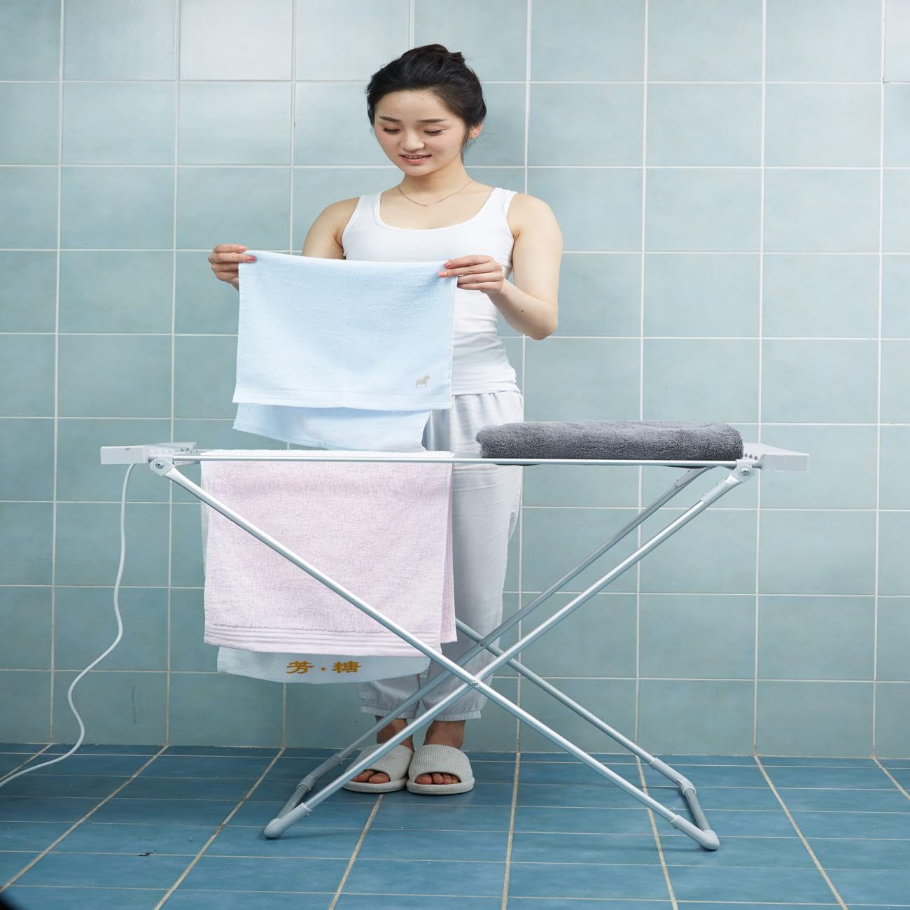 Herzberg HG8070-WHT, Elektro-Wäschetrockner, Schnelles Trocknen, Energieeinsparung, Leise, Kompakt, 8 Heizstäbe, Entfeuchtung, Antibakteriell, verwenden, 120W, Weiß