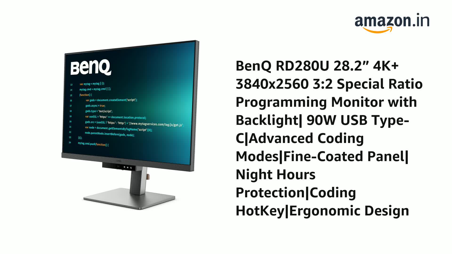 BenQ RD280U 28.2” 4K+ 3840x2560 3:2 Special Ratio