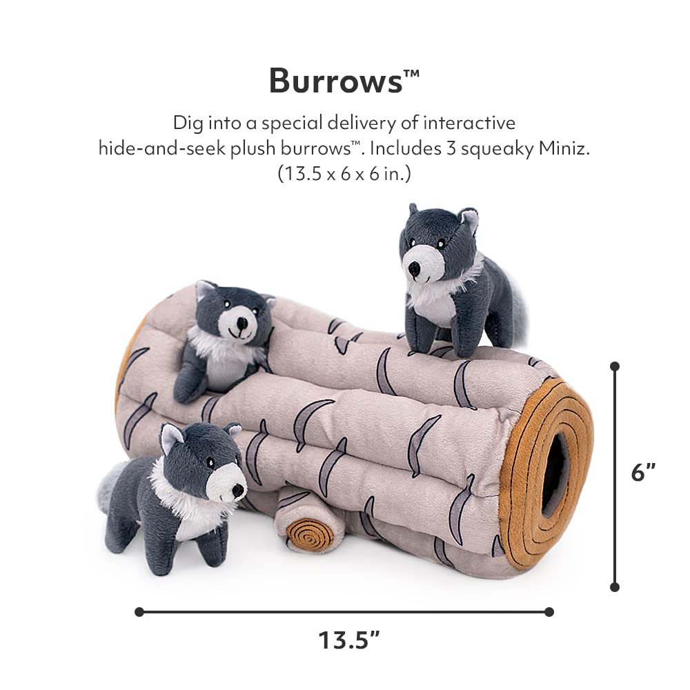 ZippyPaws Woodland Friends Burrow Interactive Dog Toys, Hide and Seek Dog Toys and Puppy Toys, Colorful Squeaky Dog Toys - Image 2