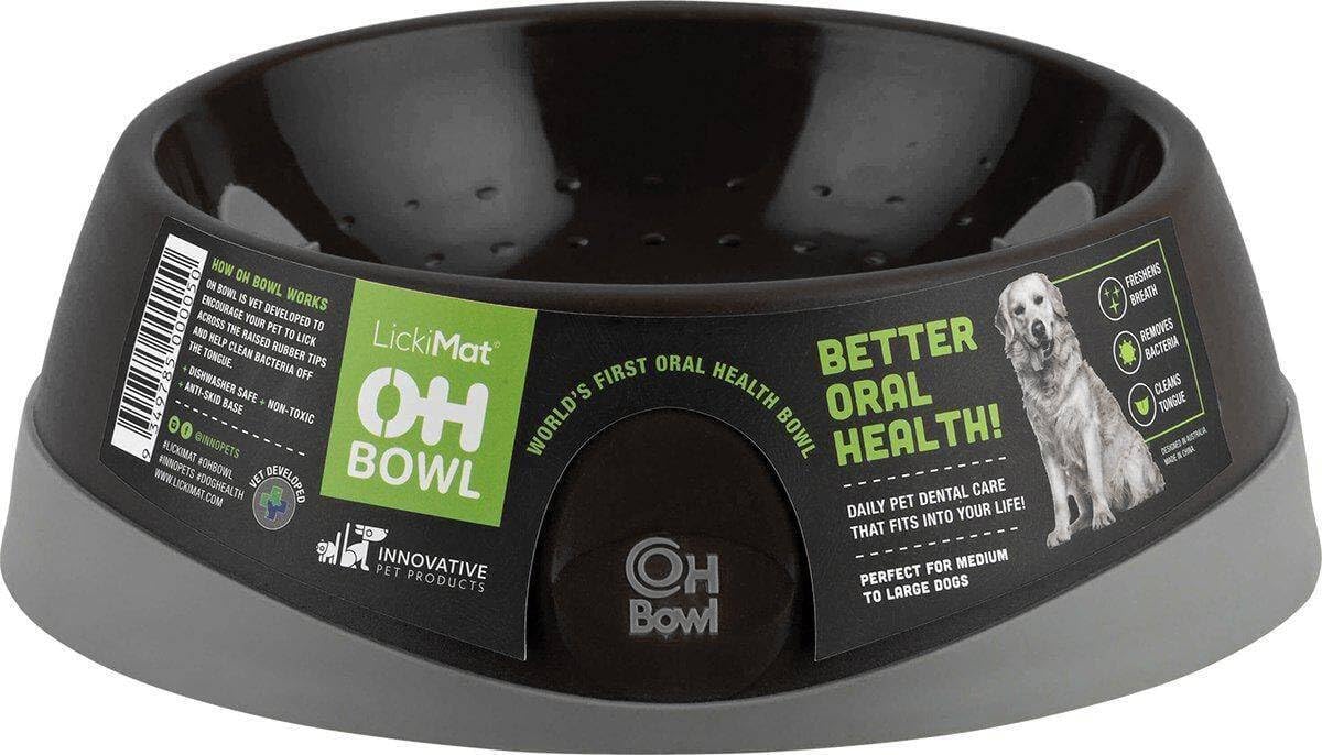 Oh Bowl The World's First Dog Bowl with a Tongue Cleaner,