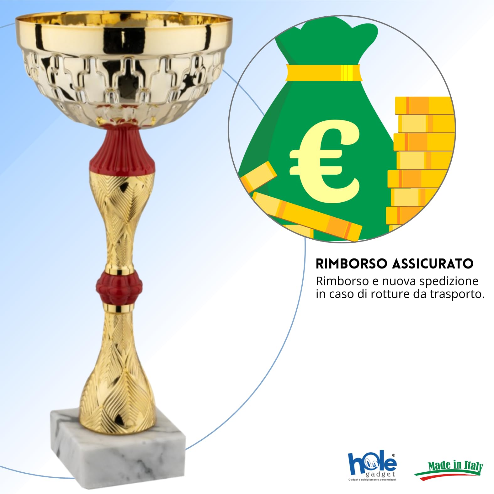 Coppa Trofeo Personalizzabile 33, 30, 28, 25, 22 cm Singolo o Set Tutti Gli Sport, Calcio, Calcettto, Tennis, Basket, Padel, Fantacalcio, Premiazioni cod 13.241