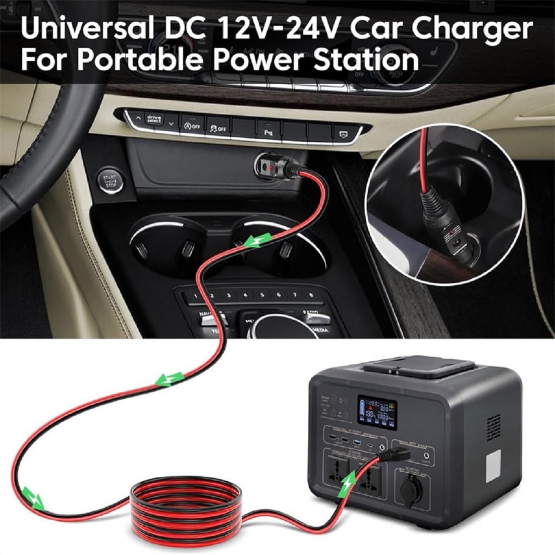 12 V/24 V DC Adattatore XT60 Caricabatteria da auto per ECOFLOW DELTA 2/3 River 3/2 MAX Bluetti EB55 AC70 Power Station Anker SOLIX C200 C300 C1000 F2000 Generatore Solare Batteria Lipo XT60 Spina