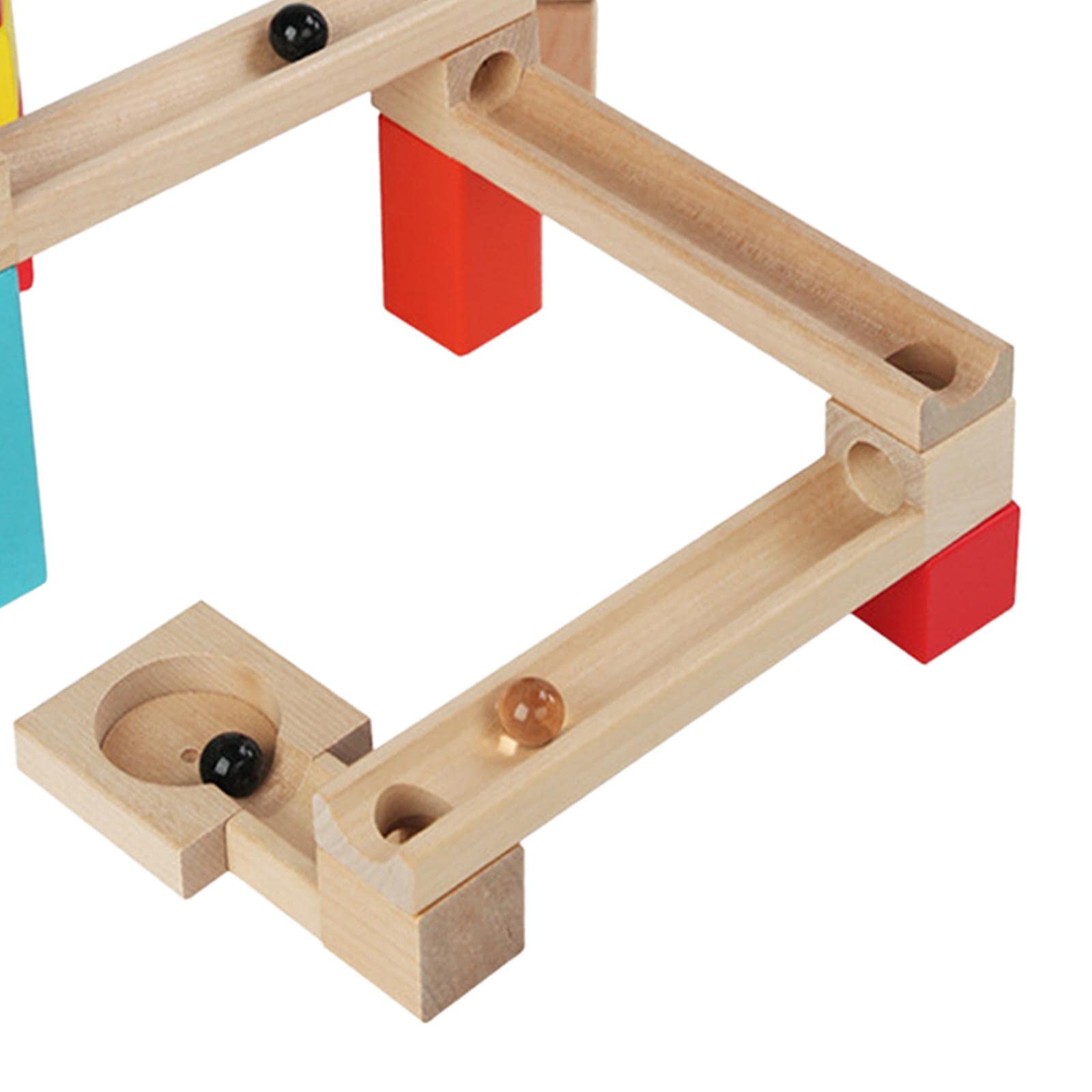 28 Stück Murmelbahn Kinder Konstruktionsset Holzbausteine Kugelbahn Lernspielzeug Motorikspielzeug Fördert Vorstellungskraft für Jungen Mädchen Spielz