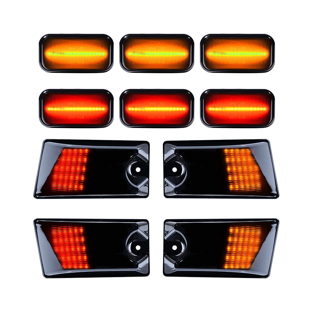 AMOPA 10x Smoke Lens LED Cab Roof Light Marker Roof Top Lam Compatible with Hummer H2/H2 SUT 2003-2009p
