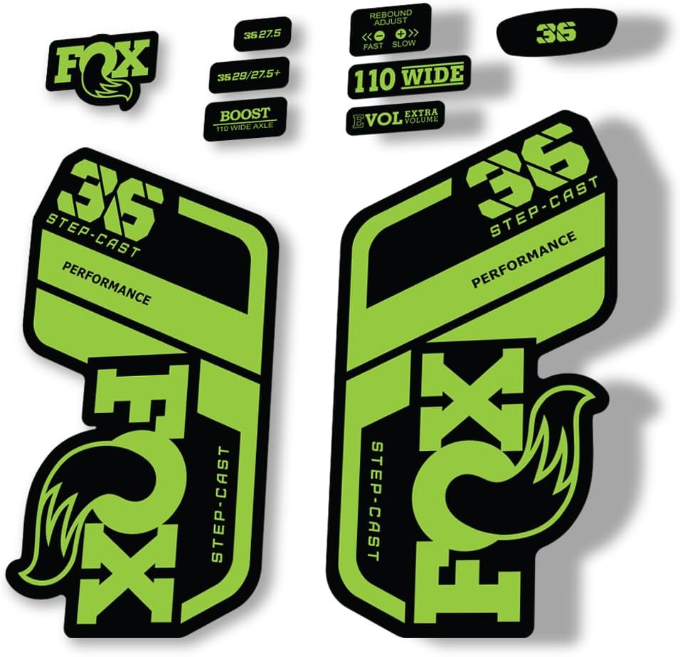 Fork Replacement Decal Sticker Compatibale for Fox 36 2021 Step Cast Performance Series Green (Matte)