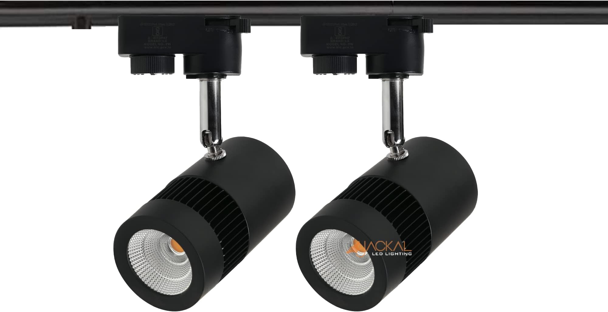 JACKAL® 9 Watt Warm White LED Track Light/Spot Light/Focus Light/Picture Light (Pack of 2), Indoor Light with Rotatable Head | Perfect for Showrooms, Shops and Living Room - Trackway Not Included