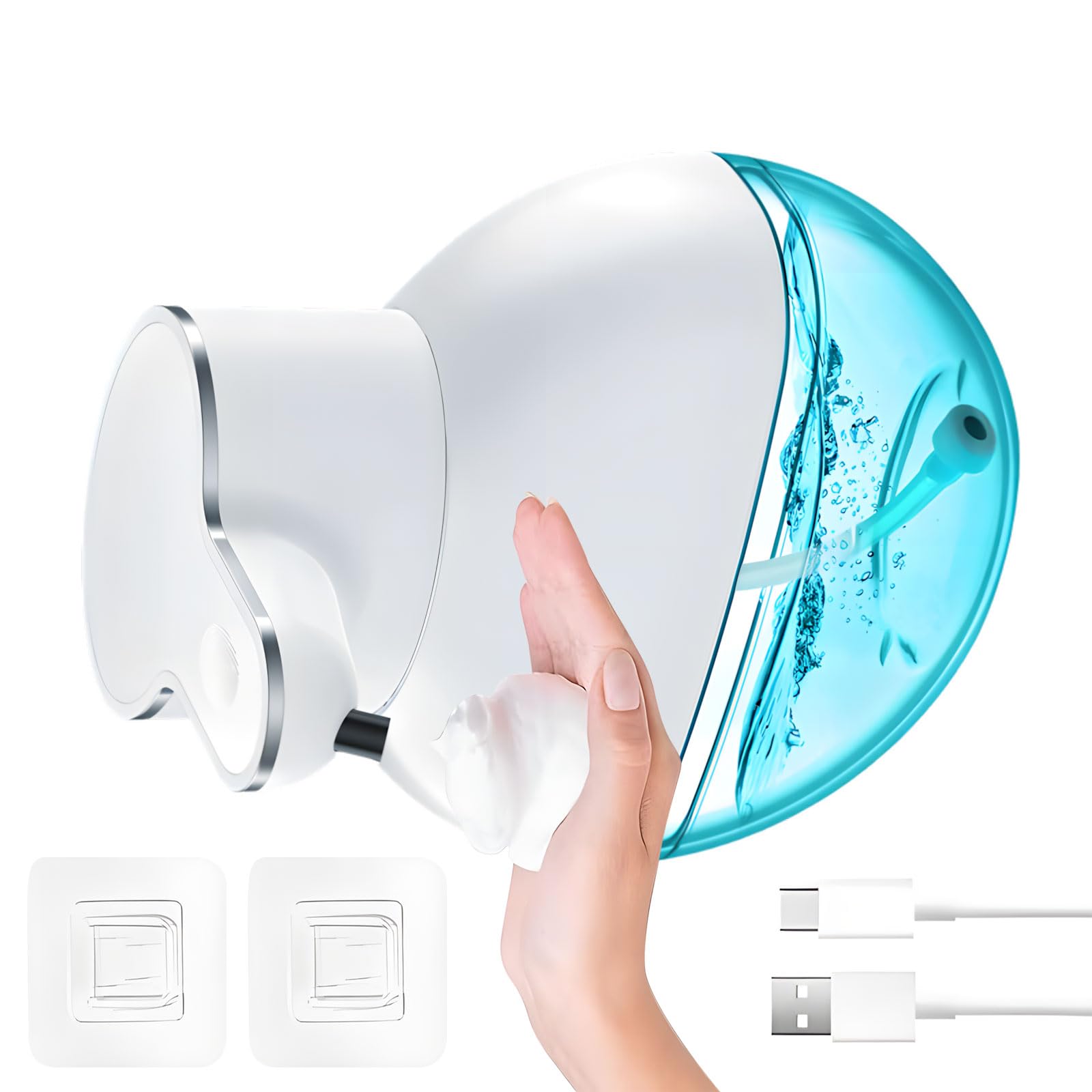 Contactless Intelligent Foaming Soap Dispenser 400ML Powered IPX5 Waterproof for Bathroom and Kitchen Quick Transducer Soap Dispenser