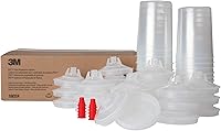 3M PPS Large 28oz Paint Spray Gun Cup Lids & Liners Kit - 25 Disposable w/200-Micron Filter, 10 Plugs for Cars, Furniture Painting
