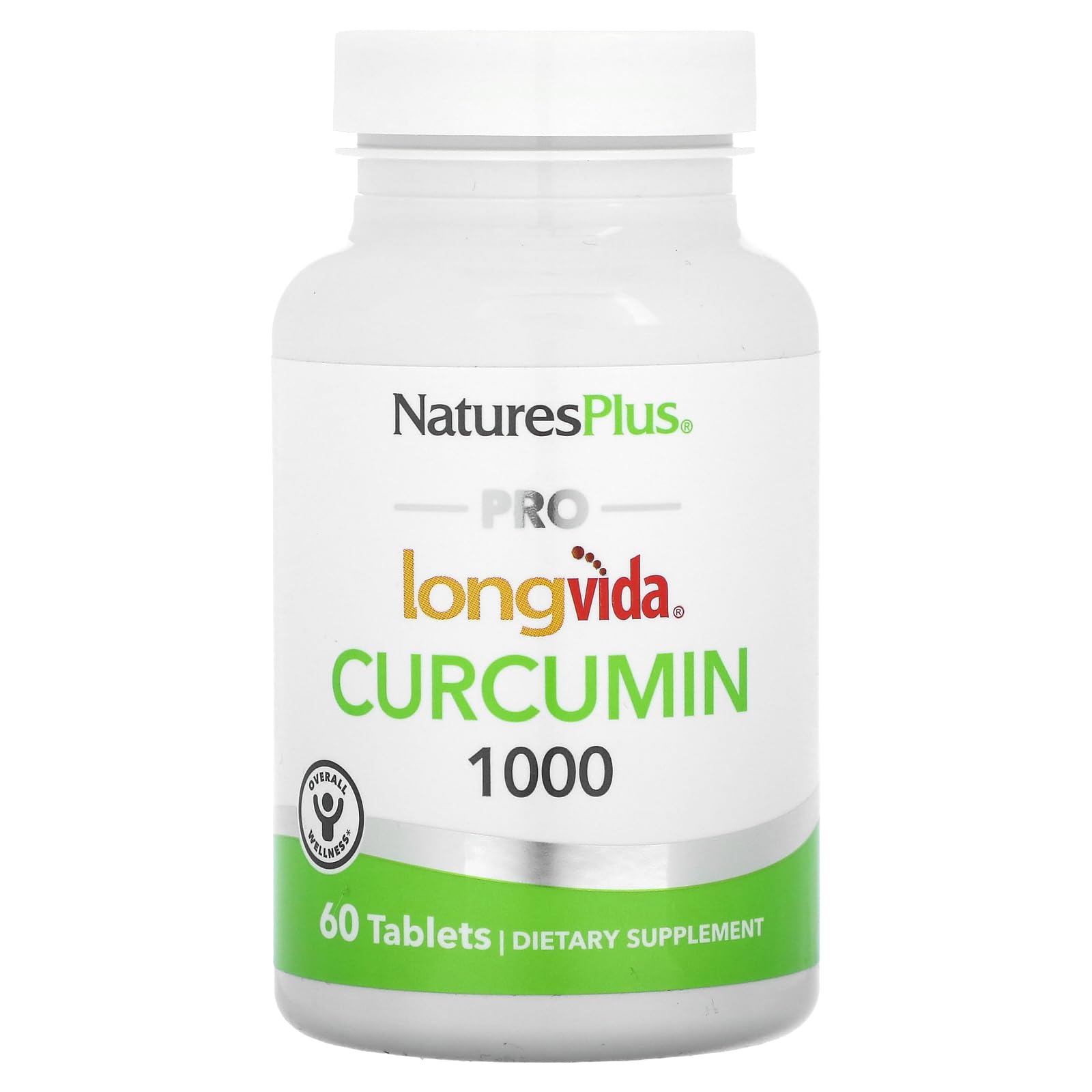 Natures Plus PRO Longvida Curcumin 1000 mg - 60 Tablets - Promotes Healthy Free Radical Protection - Non-GMO, Vegan & Gluten Free - 60 Servings