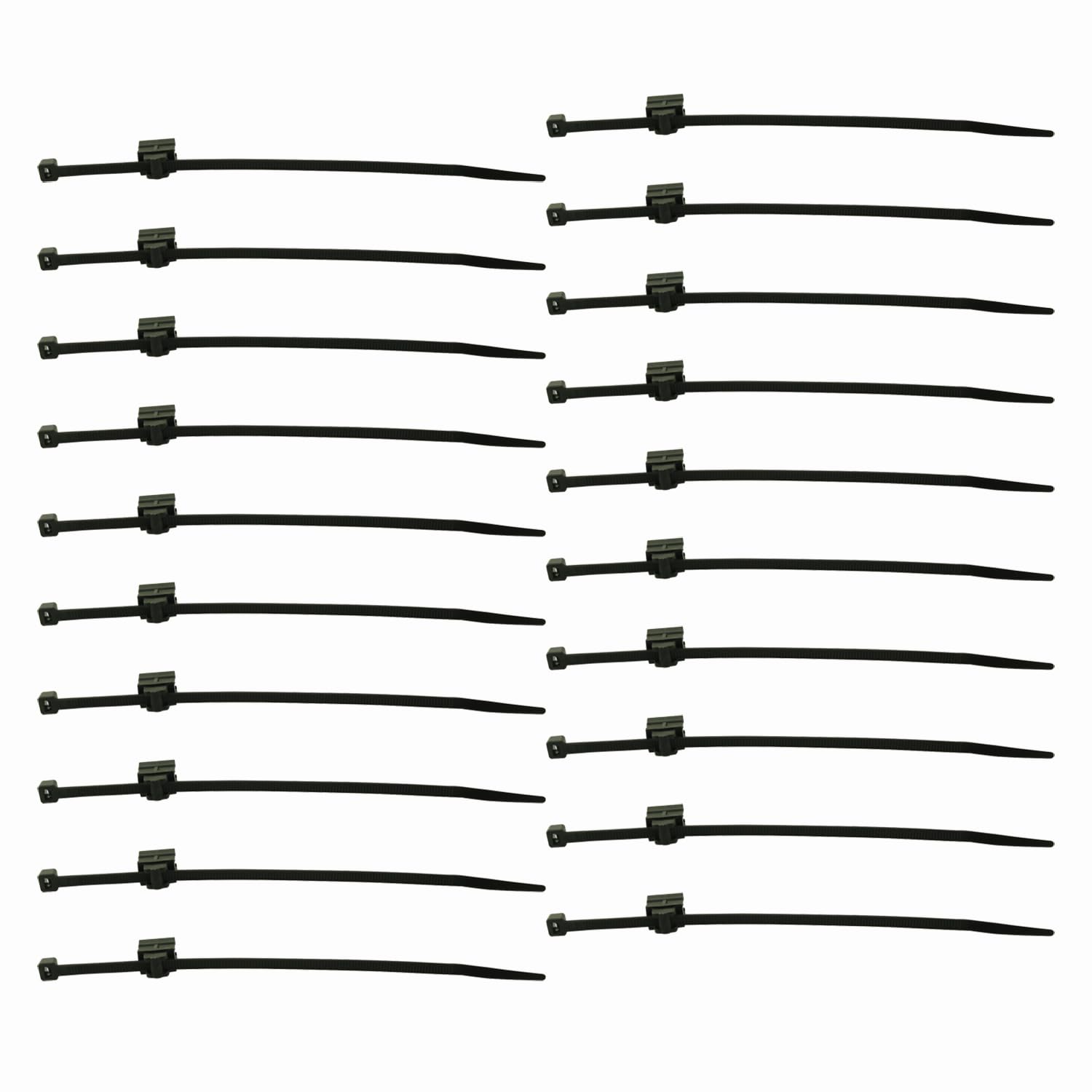 Pro Bamboo Kitchen 20PCS Black Plastic Cable Tie Mounts Holders Wire Tie Fasteners for Cable Management Automotive Wire Harness Tie Wraps Wire Edge Mounting Clips Fasteners