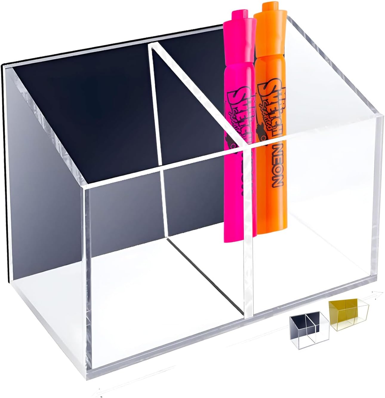 French KOKO Cute Black Acrylic Pen Holder Pencil